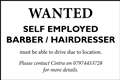 Wanted - self employed Barber / Hairdresser