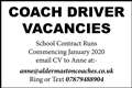 COACH DRIVER VACANCIES