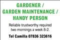 Gardener / Garden maintenance / Handy person Required