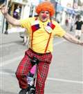 Unicycling clown raises funds for Cruse Bereavement