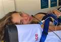 Brave Bella rises to charity challenge months after breaking back