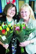 Bouquets for Woolton Hill teachers at farewell party