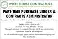 PART-TIME PURCHASE LEDGER & CONTRACTS ADMINISTRATOR REQUIRED