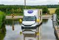 VIDEO: Delivery truck stuck in notorious local ford