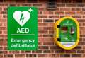 Defibrillator installed outside business