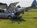 Investigation launched after vintage plane crashes into car at Brimpton airstrip
