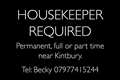 HOUSEKEEPER REQUIRED