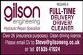 FULL-TIME DELIVERY DRIVER/CLEANER REQUIRED