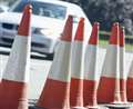 Heavy tailbacks of rush hour traffic on A339 Headley due to roadworks