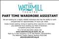 Part time wardrobe assistant required 