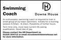 Swimming Coach Required