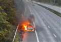 Vehicle fire shuts two lanes on M4