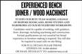 EXPERIENCED BENCH JOINER / WOOD MACHINIST