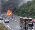 Delays on A34 following van fire near Newbury
