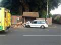 Driver arrested after crash demolishes Chieveley bus stop