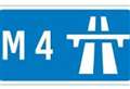 Lane blocked on M4 exit slip road