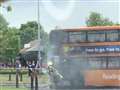 Bus catches fire at Sainsbury's Calcot