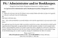 PA / Administrator and/or Bookkeeper