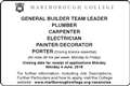 Experienced Trade Staff