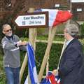 East Woodhay 'twinners' unveil Normandy sign pointing homewards