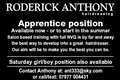 Apprentice position
