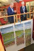 Kintbury author Robert Harris unveils textile hanging at Newbury library