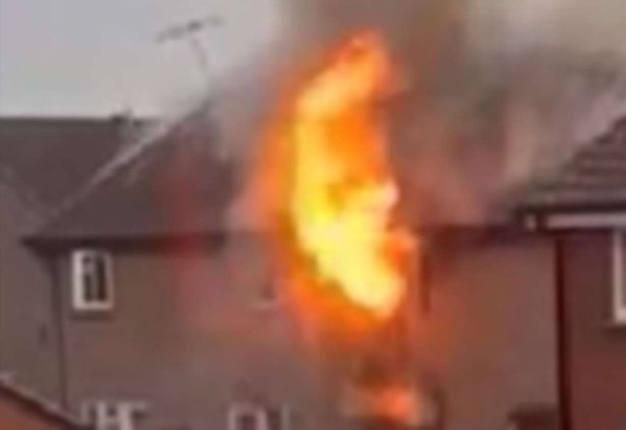 Watch the moment fire took hold in Thatcham house