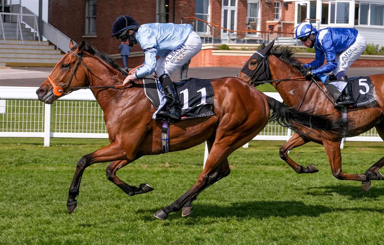 Newbury Racecourse - MansionBet Spring Cup Handicap (Str) Nugget - Ryan Moore - Richard Hannon Picture by Phil Cannings (46296130)
