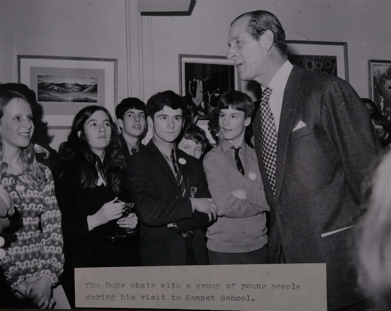 Visiting Kennet School in Thatcham in 1972