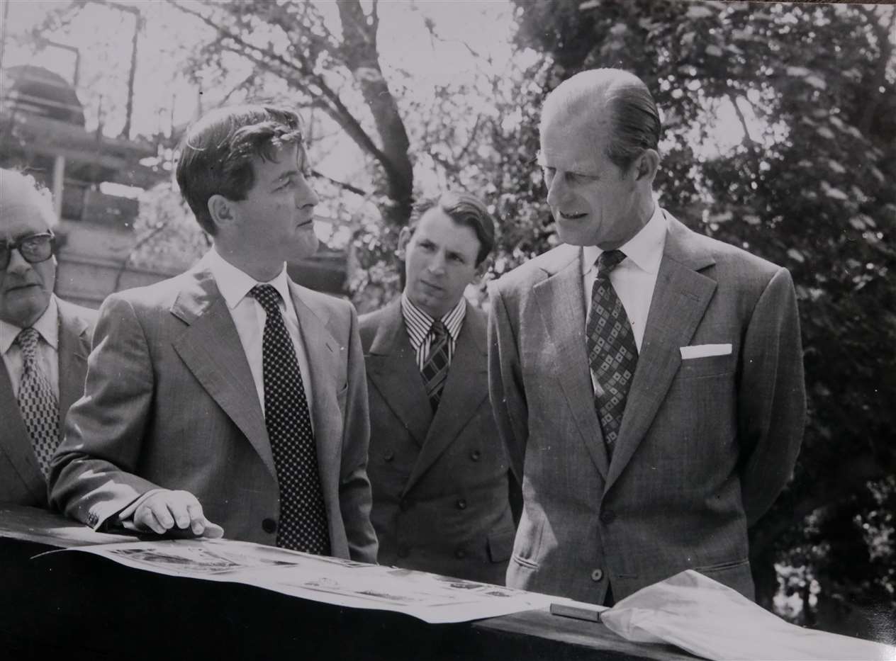 Prince Philip at Hamstead Lock in 1976