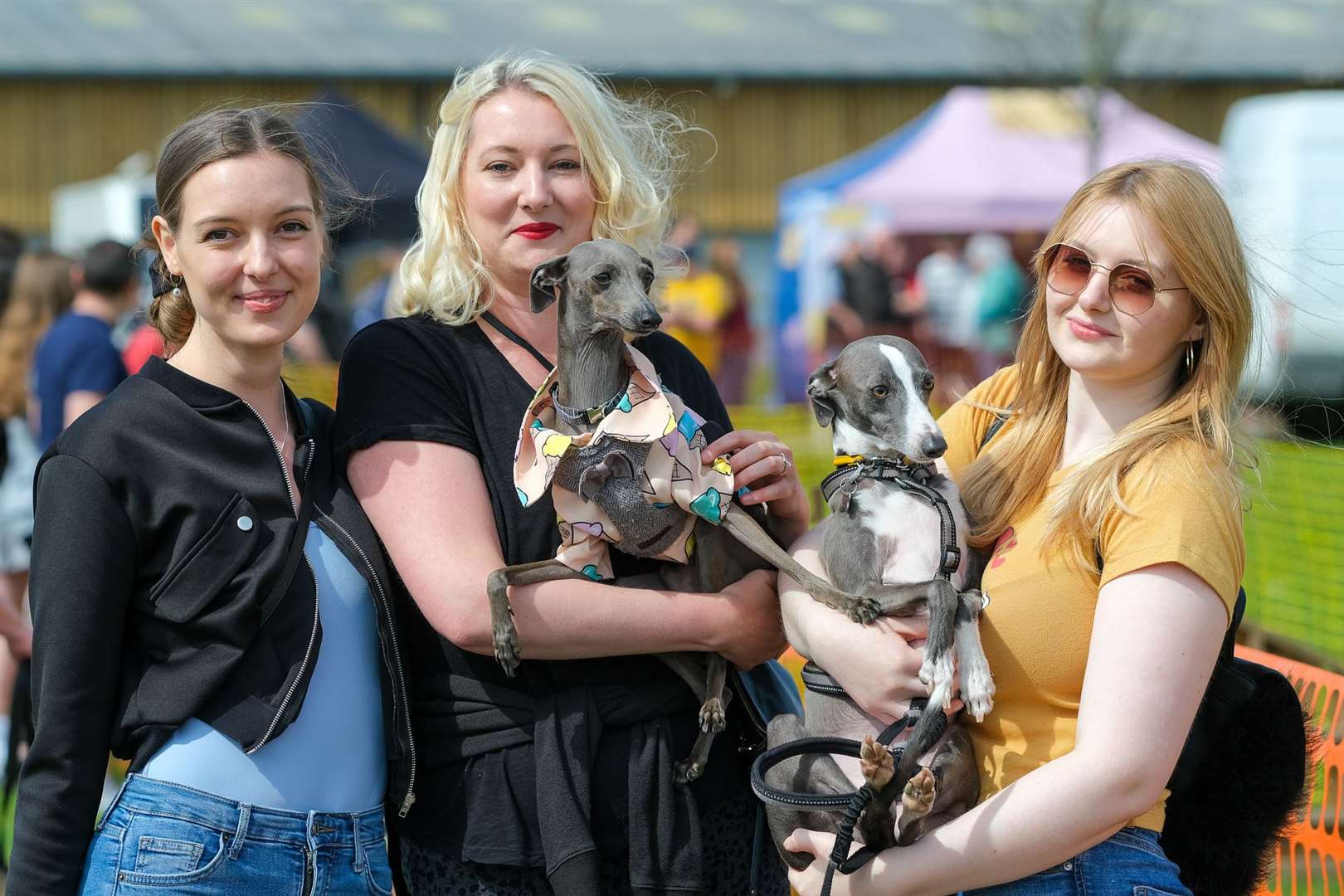 Grace Livermore, Hannah Livermore with Mr Burns and Floss Ireson with Joey
