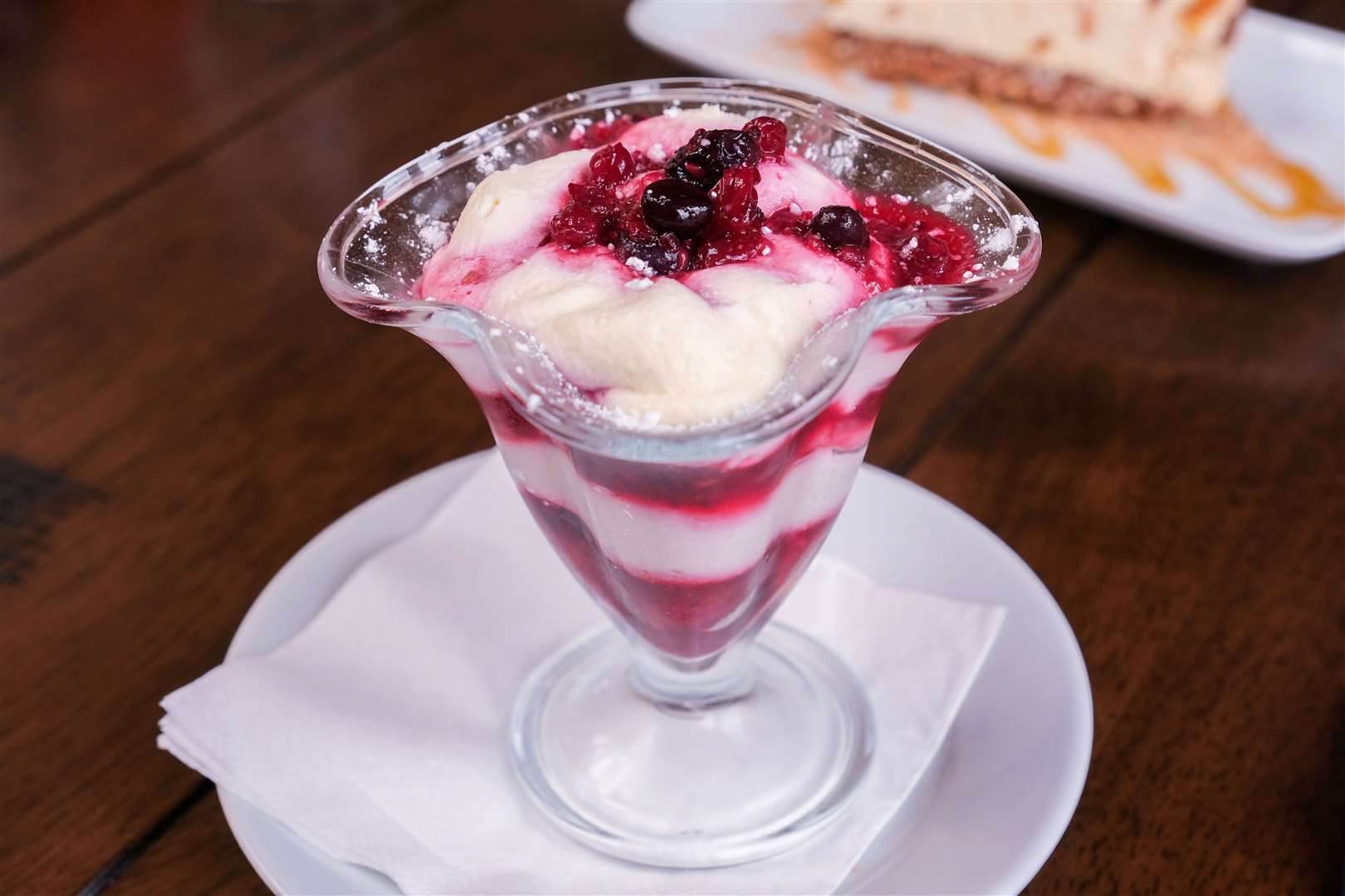 Berries and mascarpone parfait (£7)