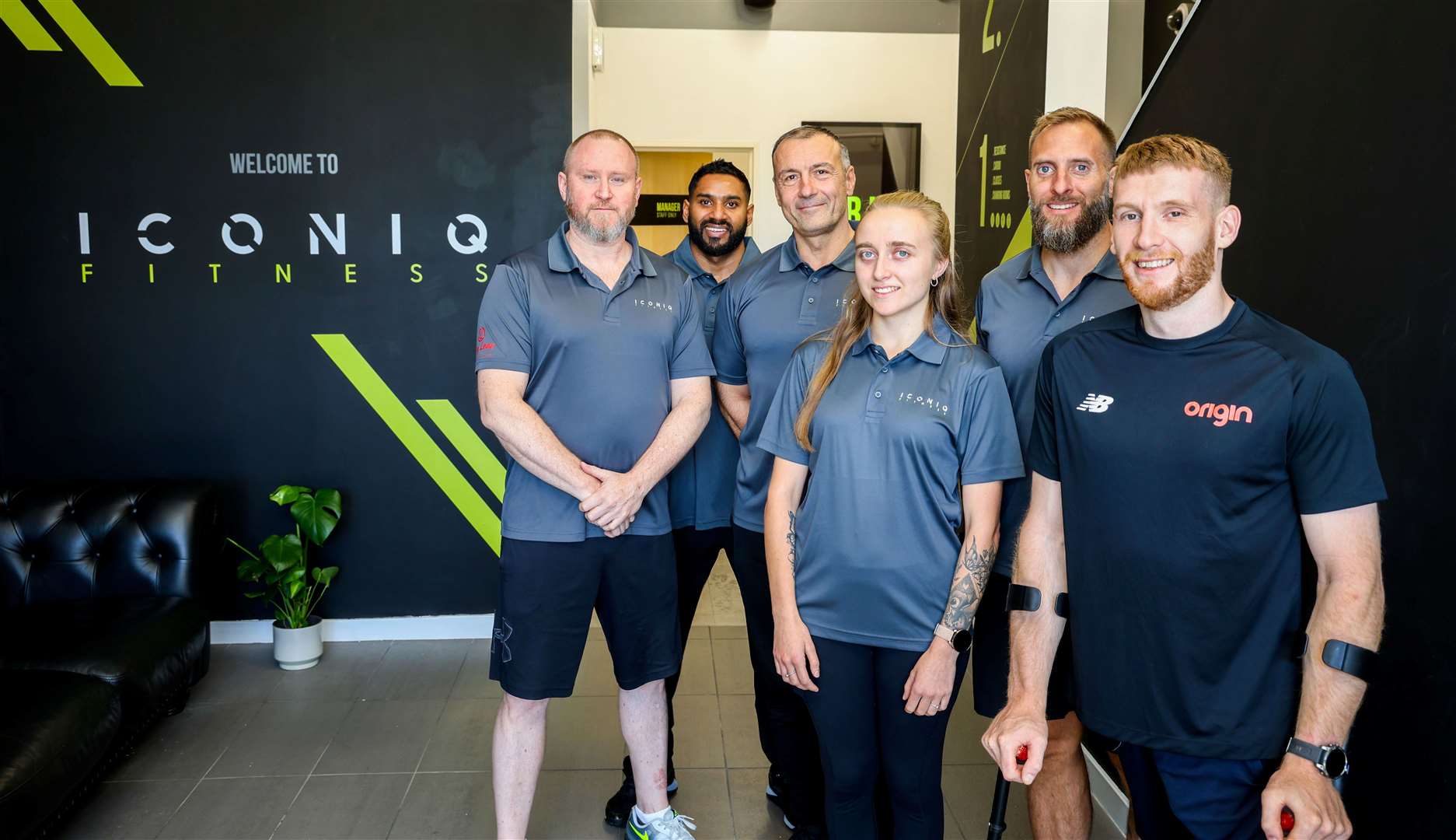 Gym co-founders Alan Hammons and Peter Palik, back, with Team GB winner Ben Fox, front