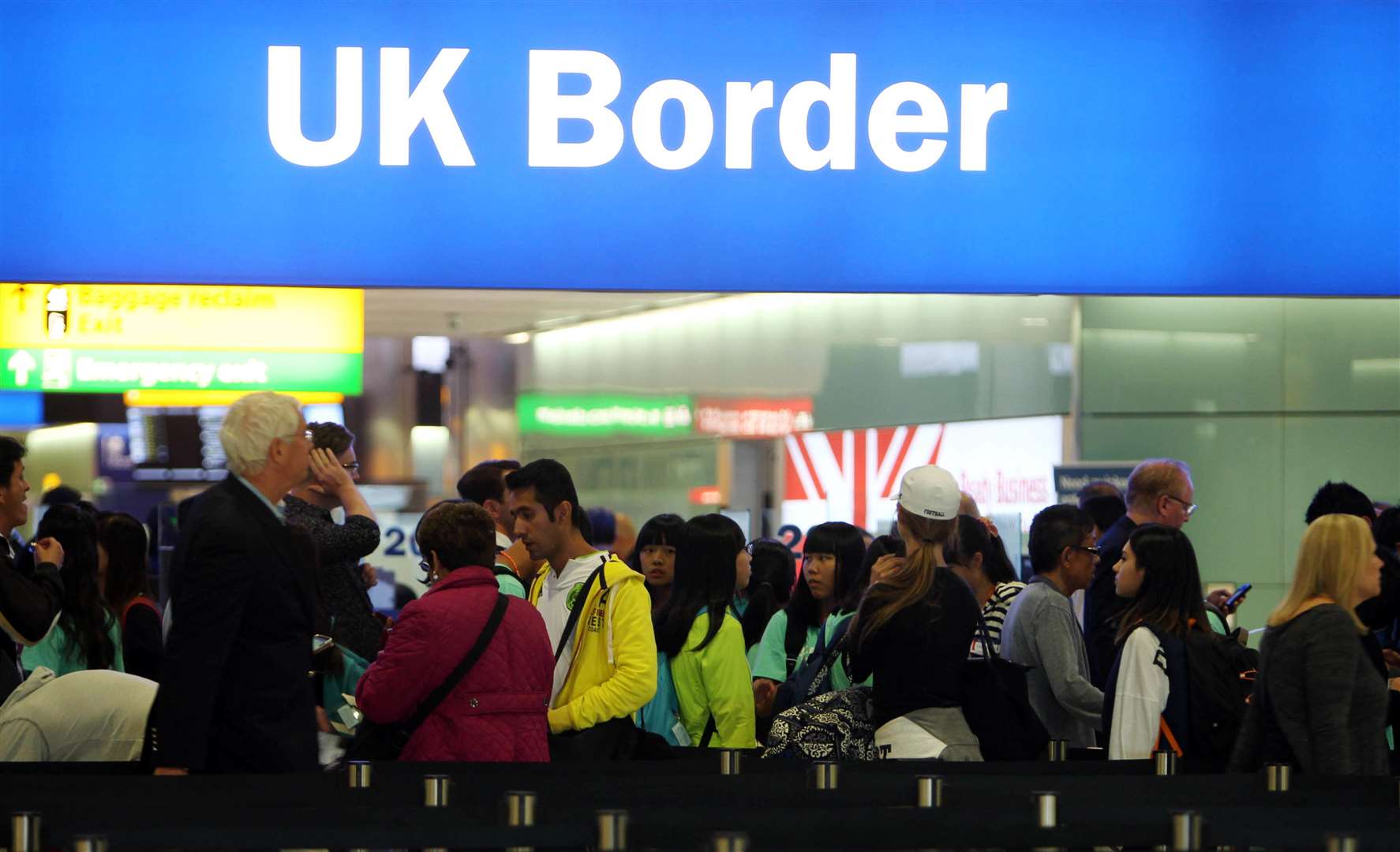A general view of passengers going through UK Border at Terminal 2 of Heathrow Airport (PA)