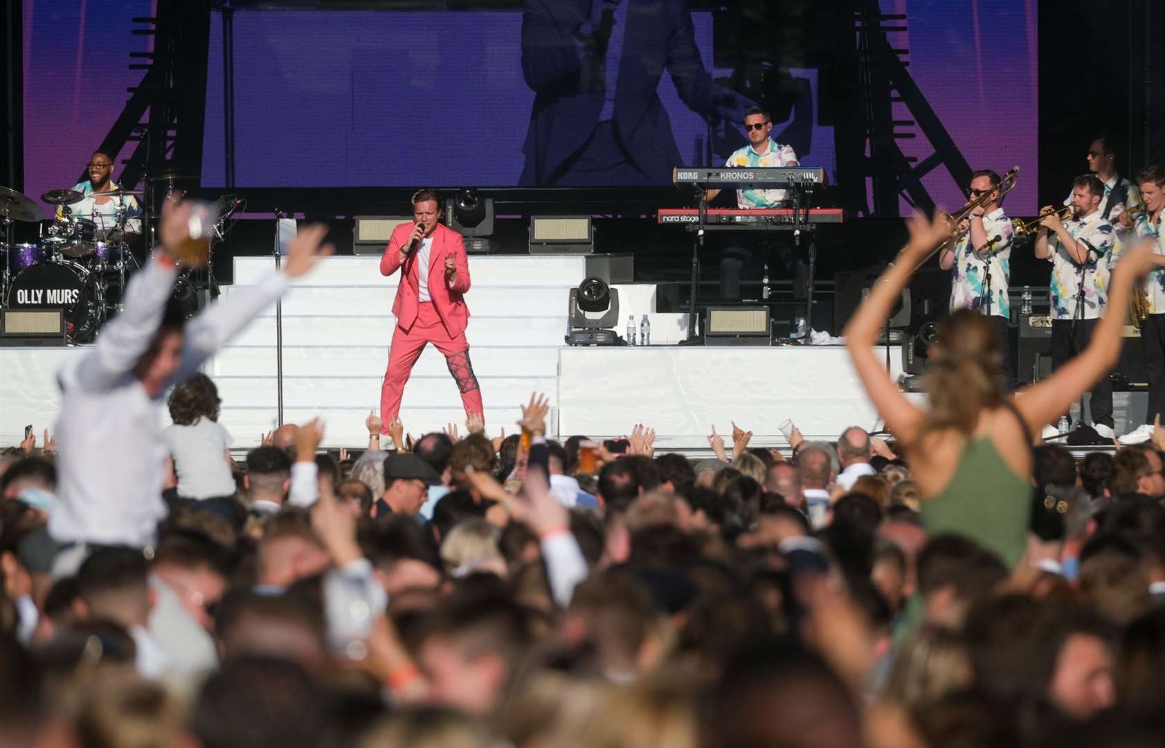 Olly gets the crowd going