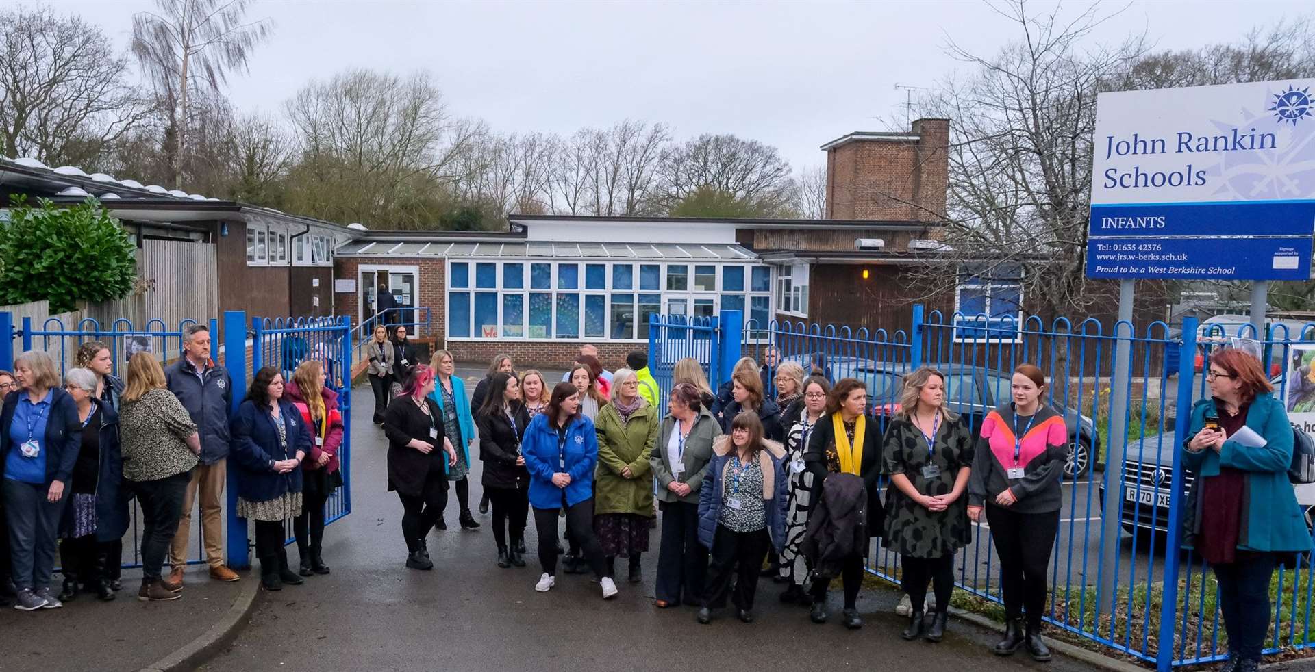 Teachers lined up outside the school to show their support of headteacher Flora Cooper before March’s inspection