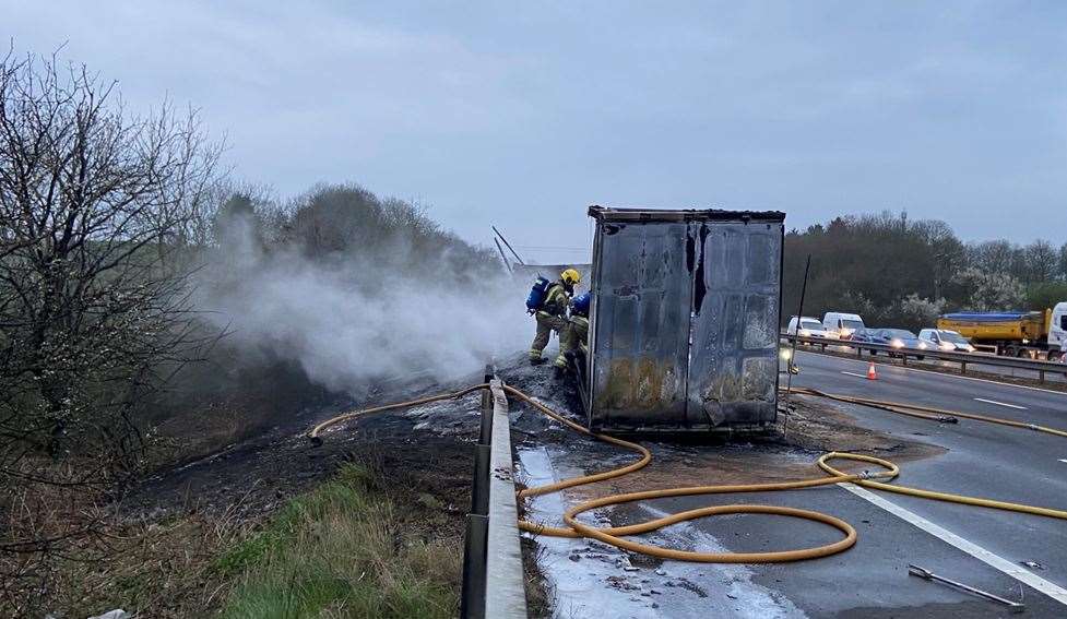 M4 lorry fire - lanes may need resurfacing Picture: National Highways