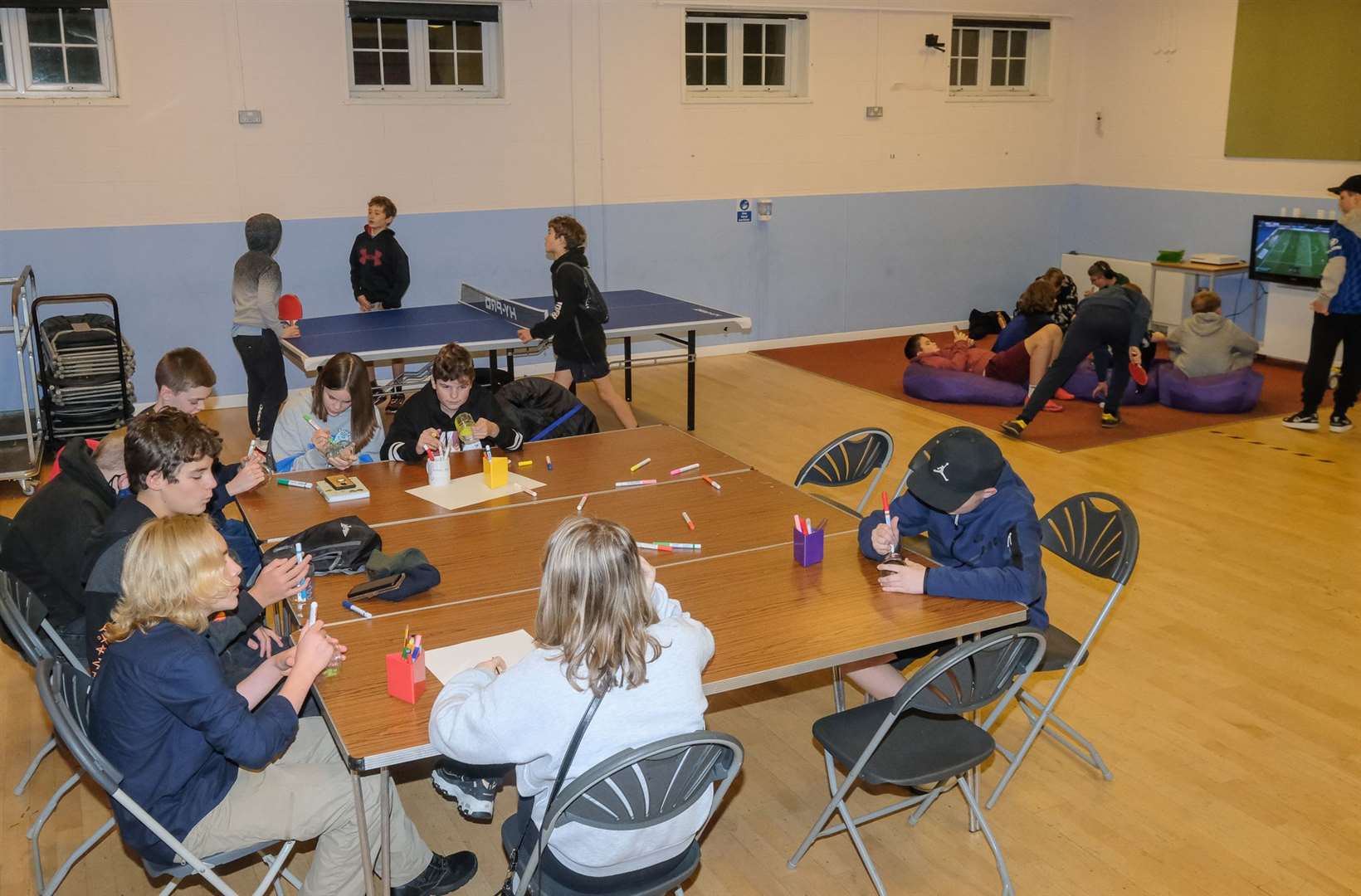 Young people taking part in activities at Thatcham Youth Club .Ref: 45-2521. (52943469)