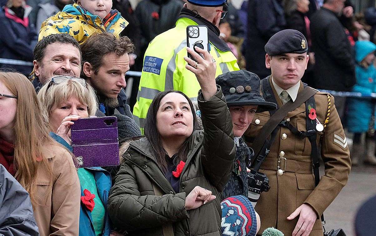 Crowds observing the parade