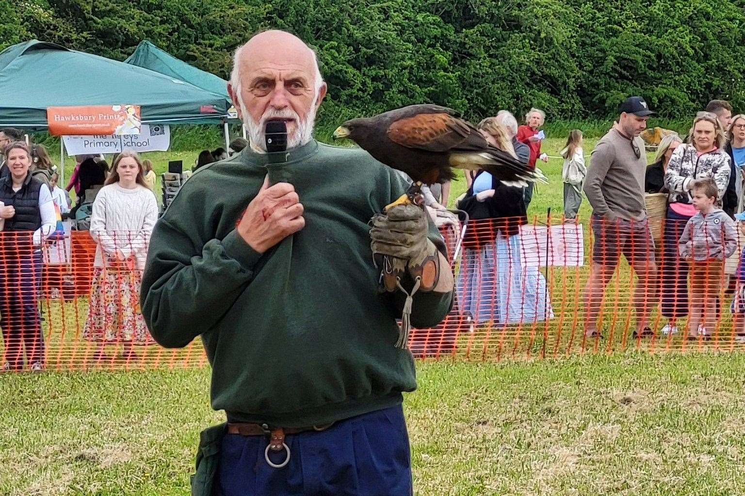 Ray Prior Falconry showcasing his birds of prey. Credit: Sarah Spink