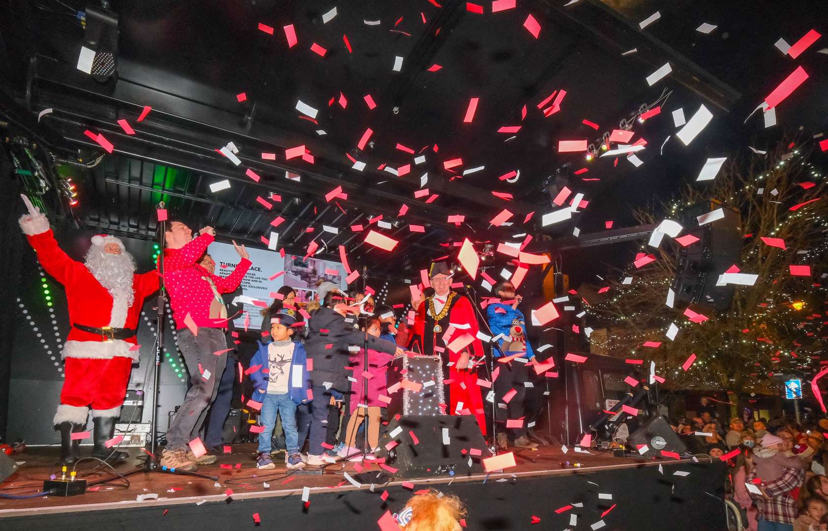 Confetti filling The Broadway marked the start of the festivities.