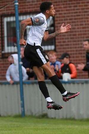 Fernandes celebrates his strike against local rivals Chippenham