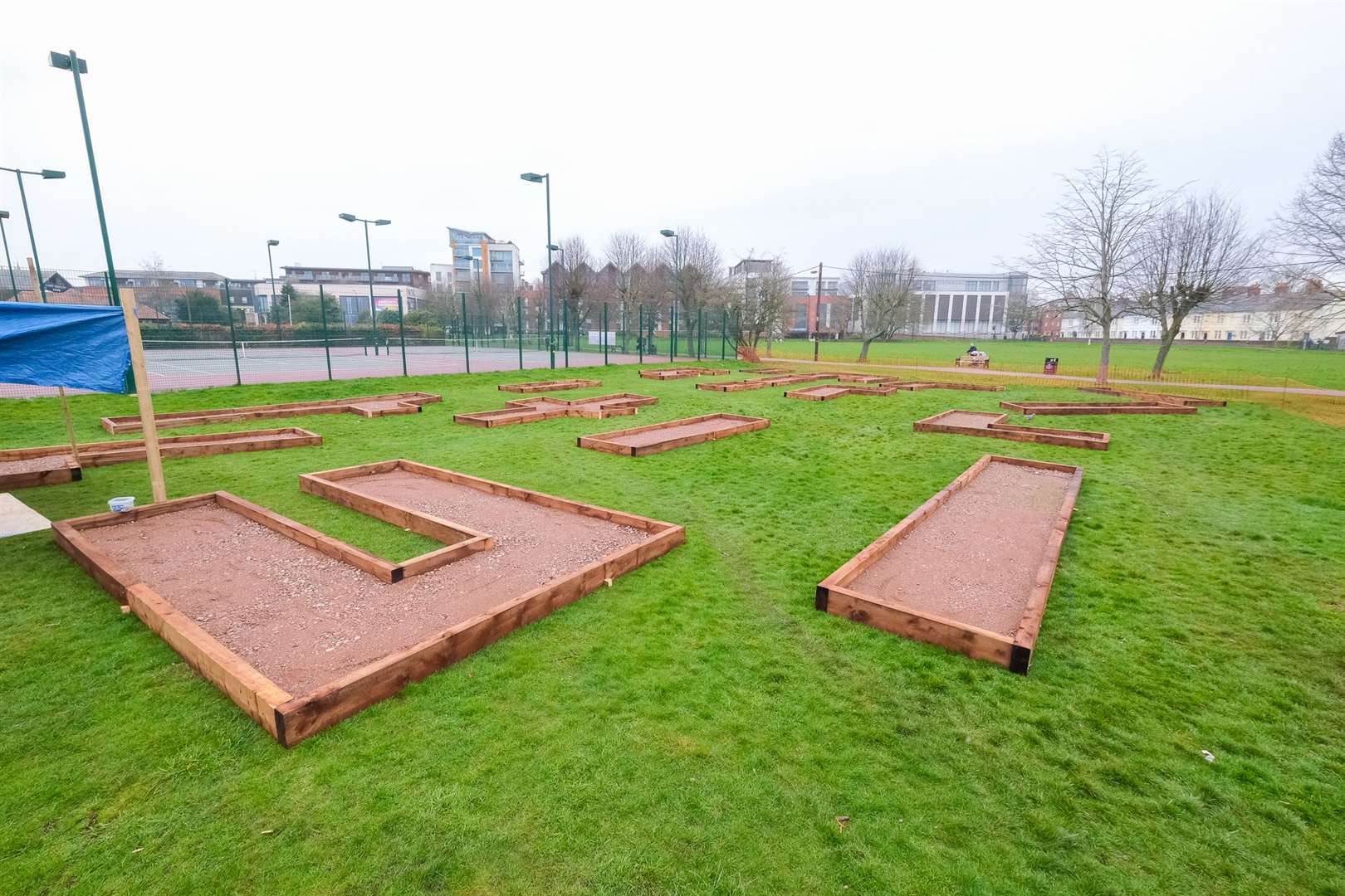 The mini golf course is currently under construction in Victoria Park