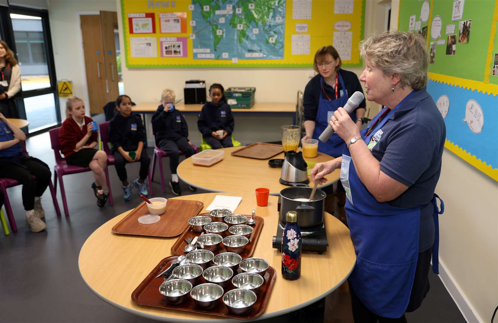 Jan Murray leading a breakfast workshop at Mary Hare School