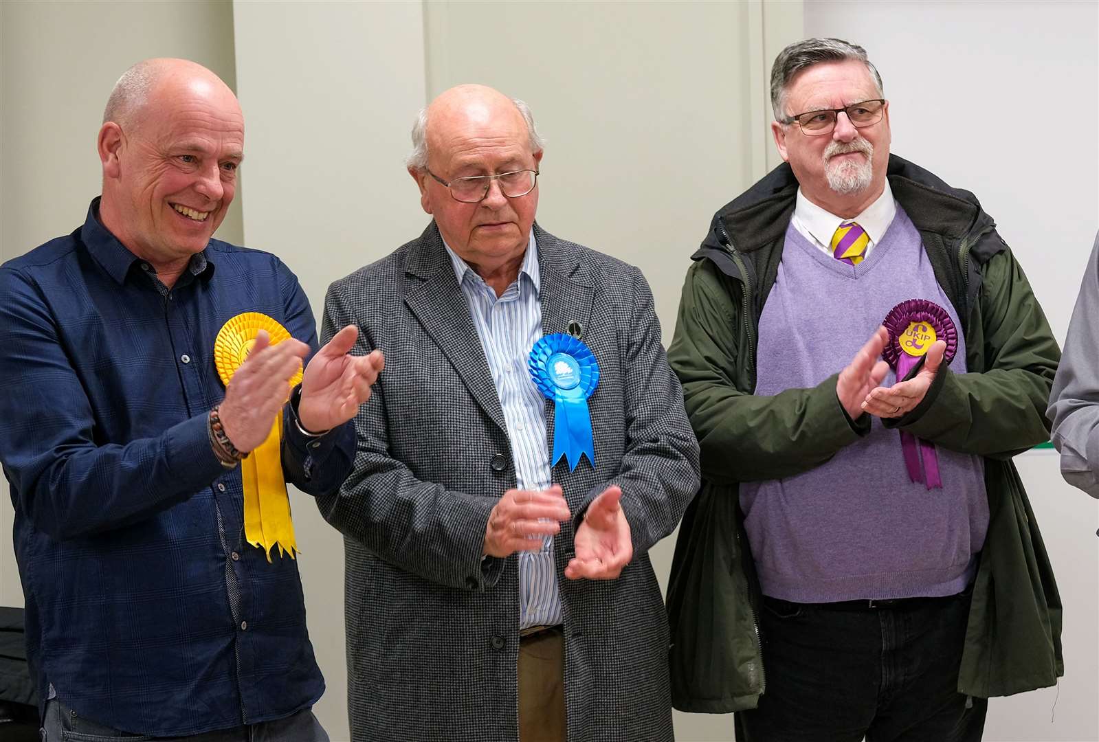 David Lunn (left) with Richard Crumly (Con) and Gary Johnson (UKIP)