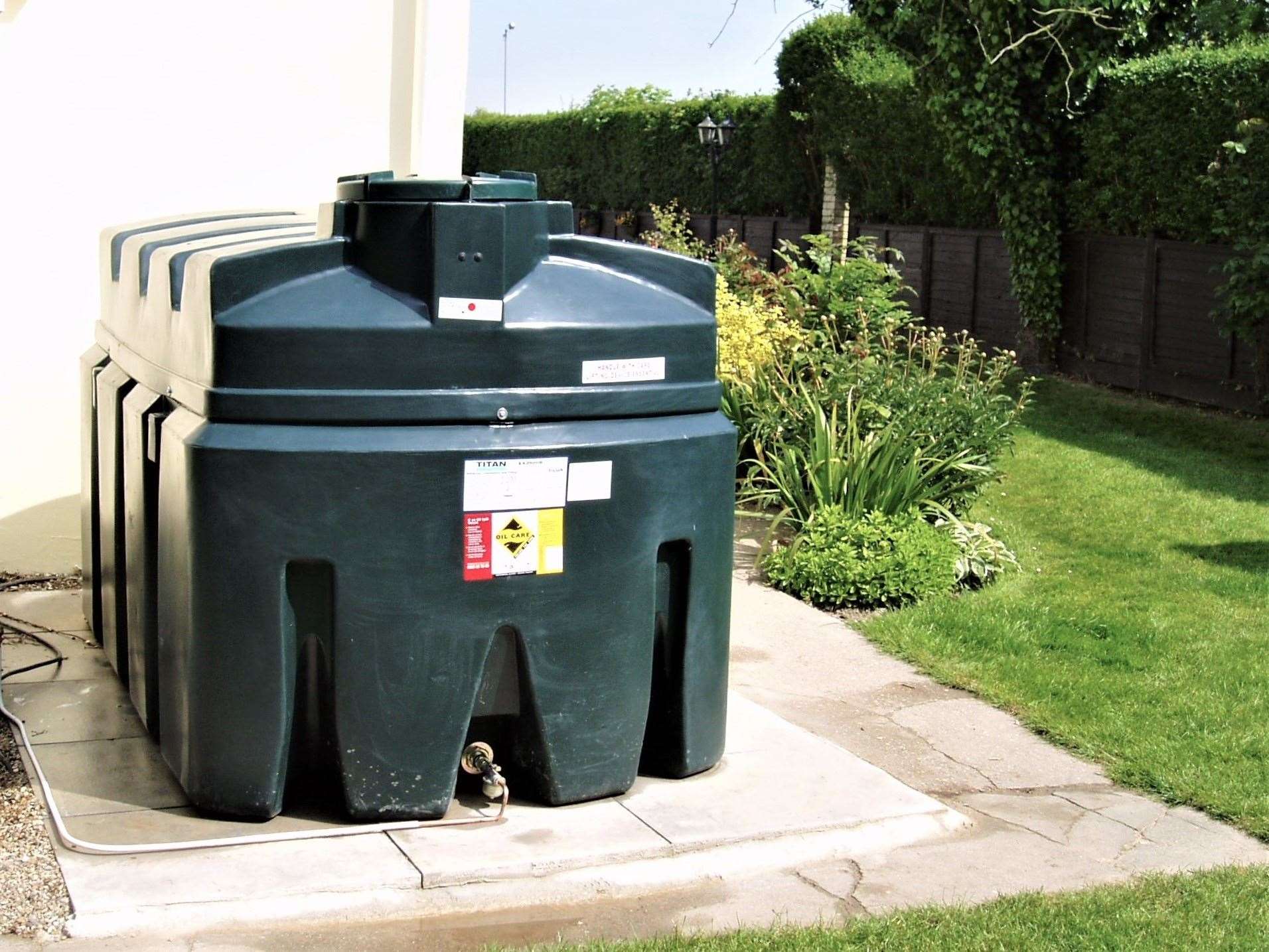 A bunded oil tank
