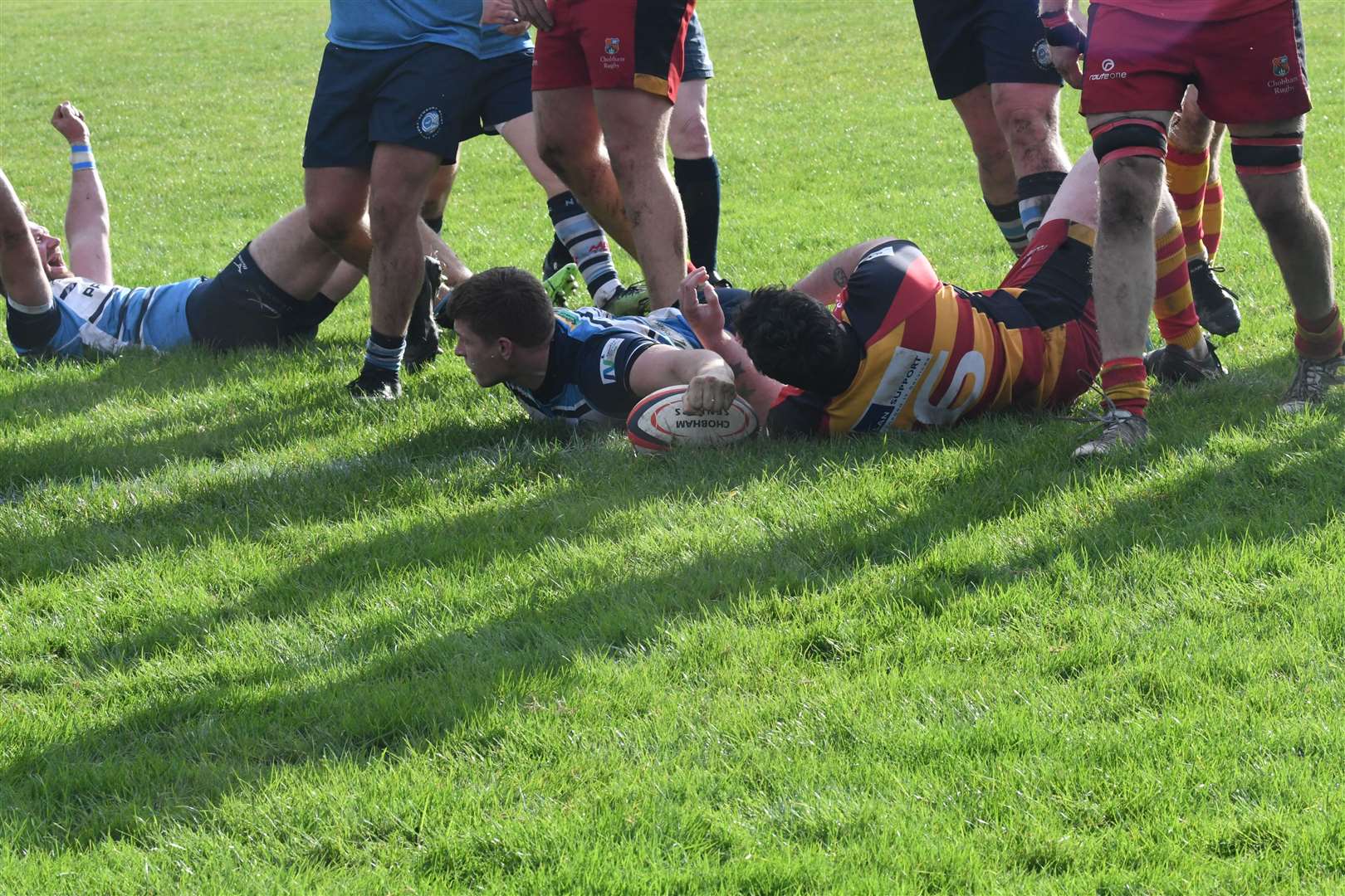 Harry Edwards scores as Newbury Blues face Chobham - Photo: Peter Branch