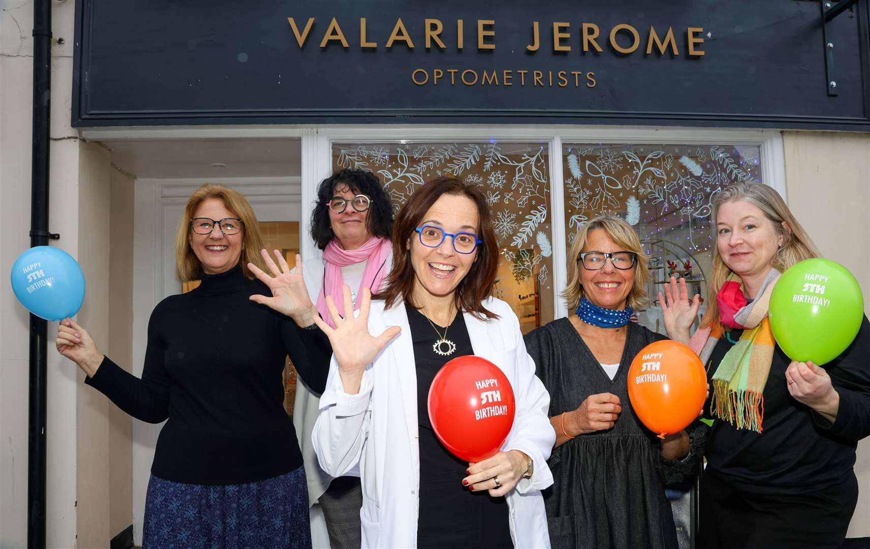 The team at Valarie Jerome celebrating five years as a Newbury business