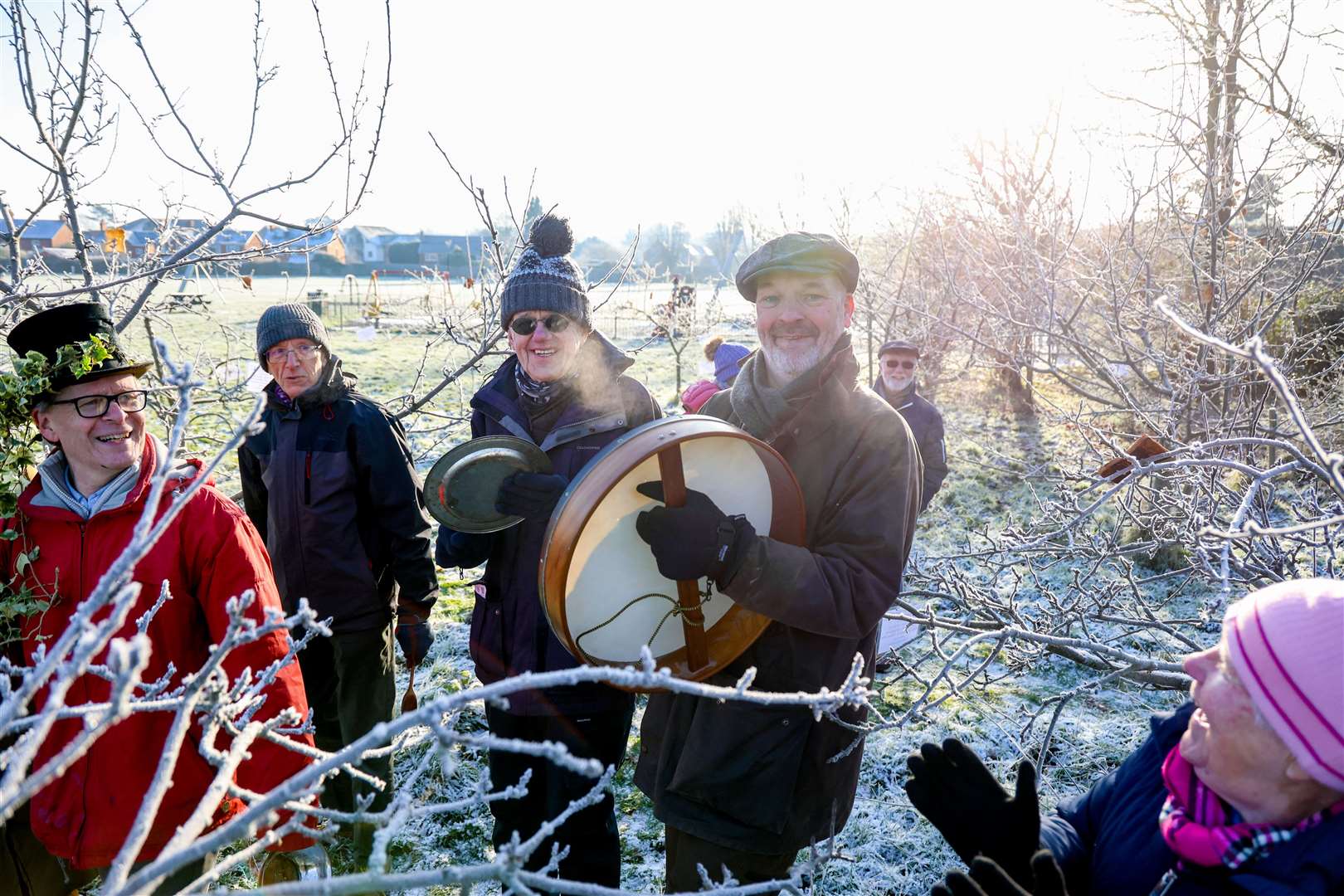 Wassail at the City Recreation Ground orchard in Newbury on January 11