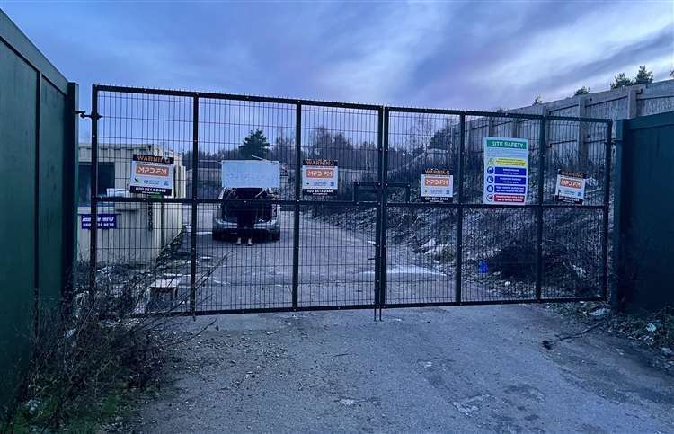 The disused traveller site under 24-hour guard in January 2023